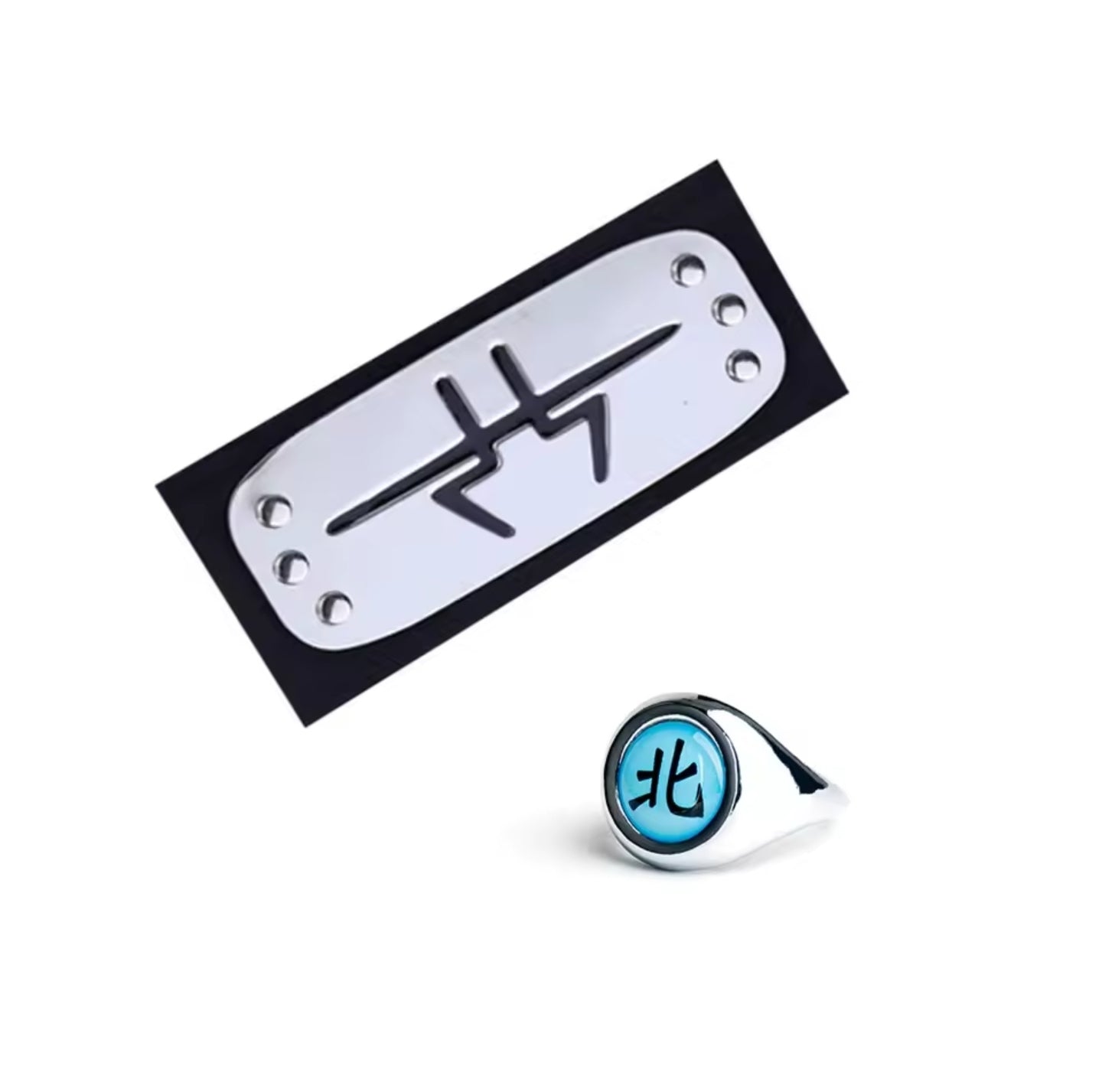 Kakazu Akatsuki Member's Headband + Adjustable Size Ring 2pcs Bundle