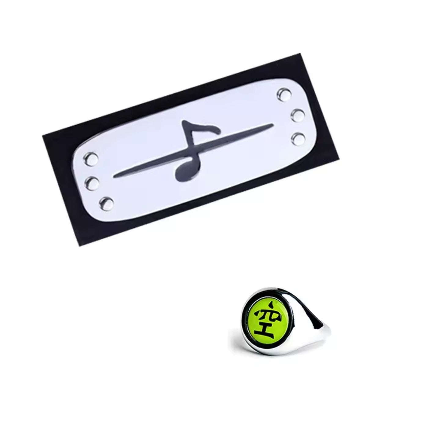Orochimaru Akatsuki Member's Headband + Adjustable Size Ring 2pc Bundle