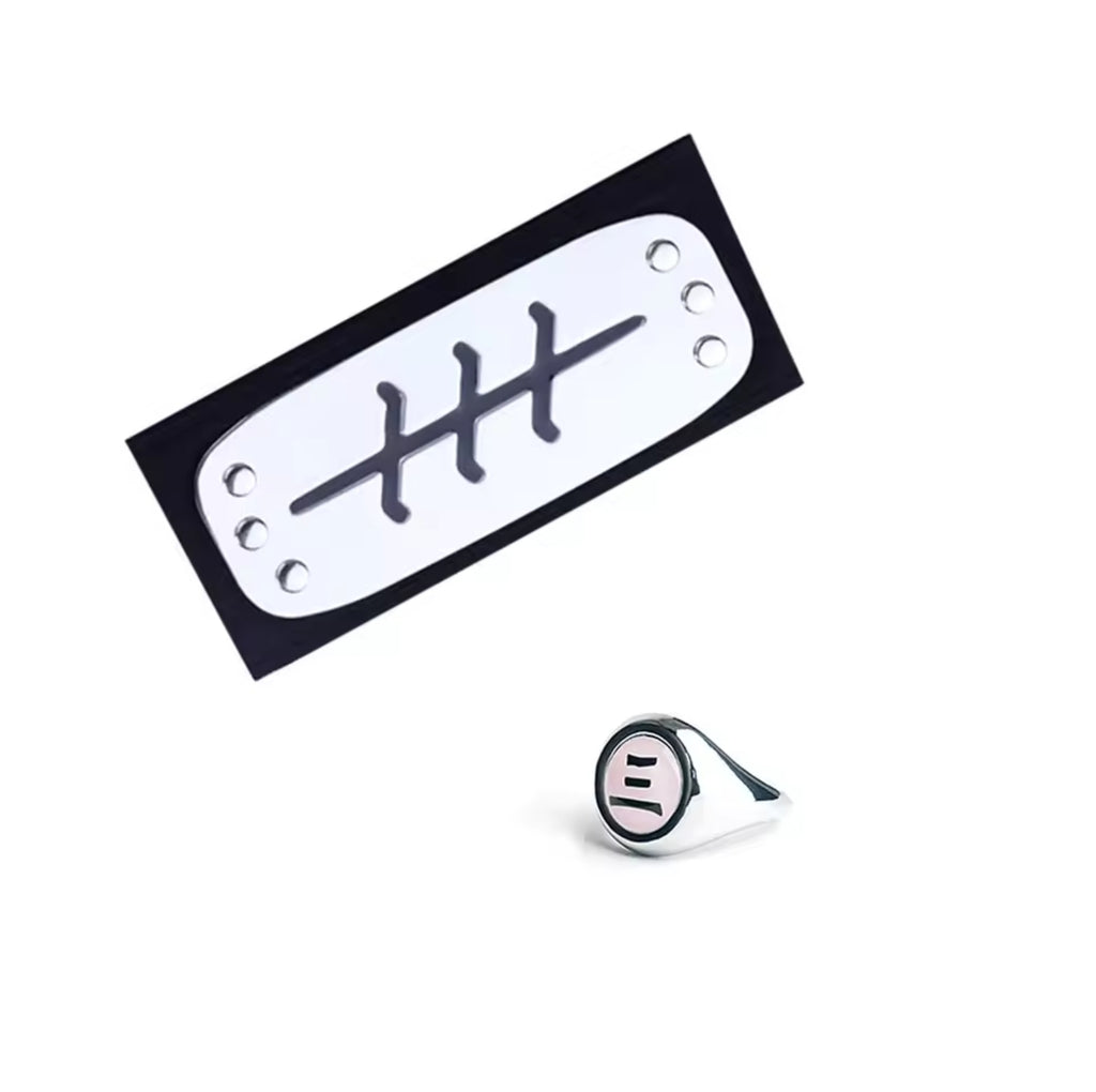 Hidan Akatsuki Member's Headband + Adjustable Size Ring 2pc Bundle