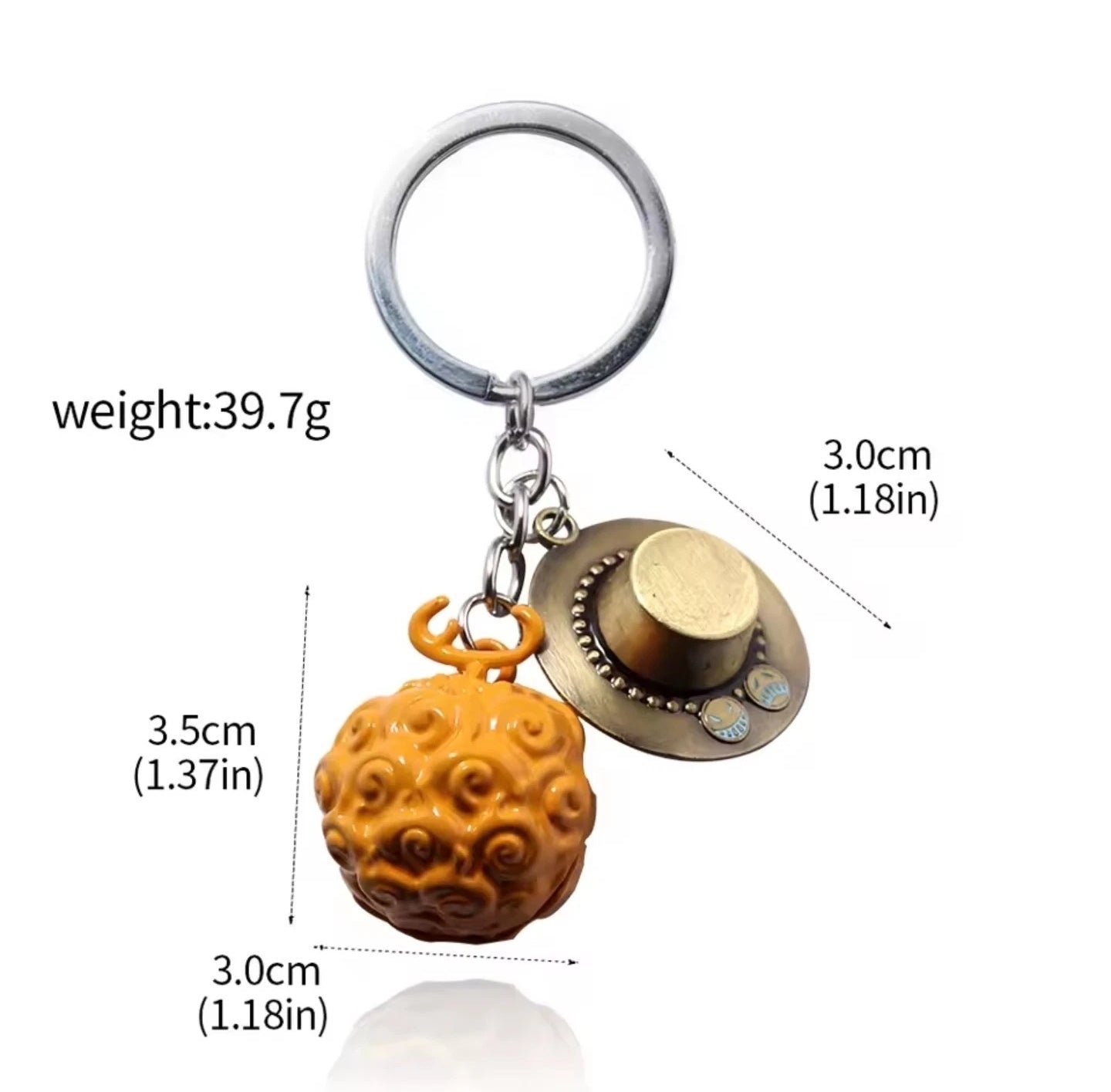 One Piece Portgas D. Ace 2 Emblem Keychain